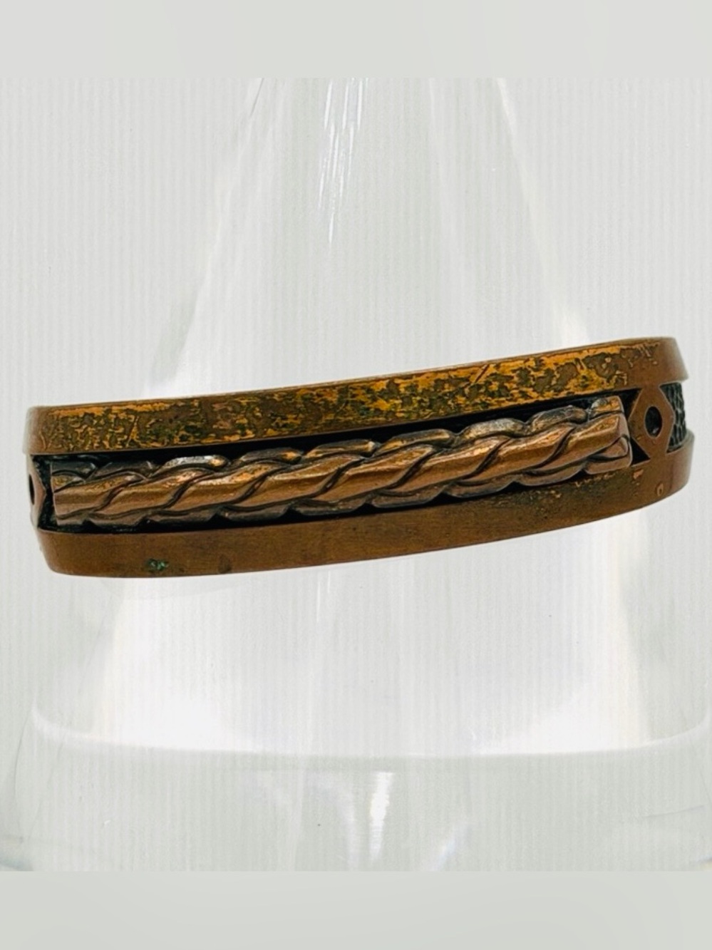 Vintage Copper Cuff Mens Bracelet Native American Tribal Design Jewelry